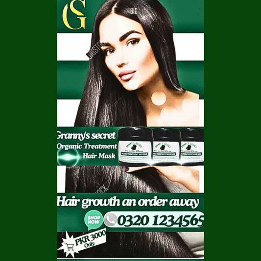 Granny’s Secret Organic Hair Mask – Hair Regrowth, Anti-Hair Fall, Anti-Dandruff & Anti-Gray Solution"